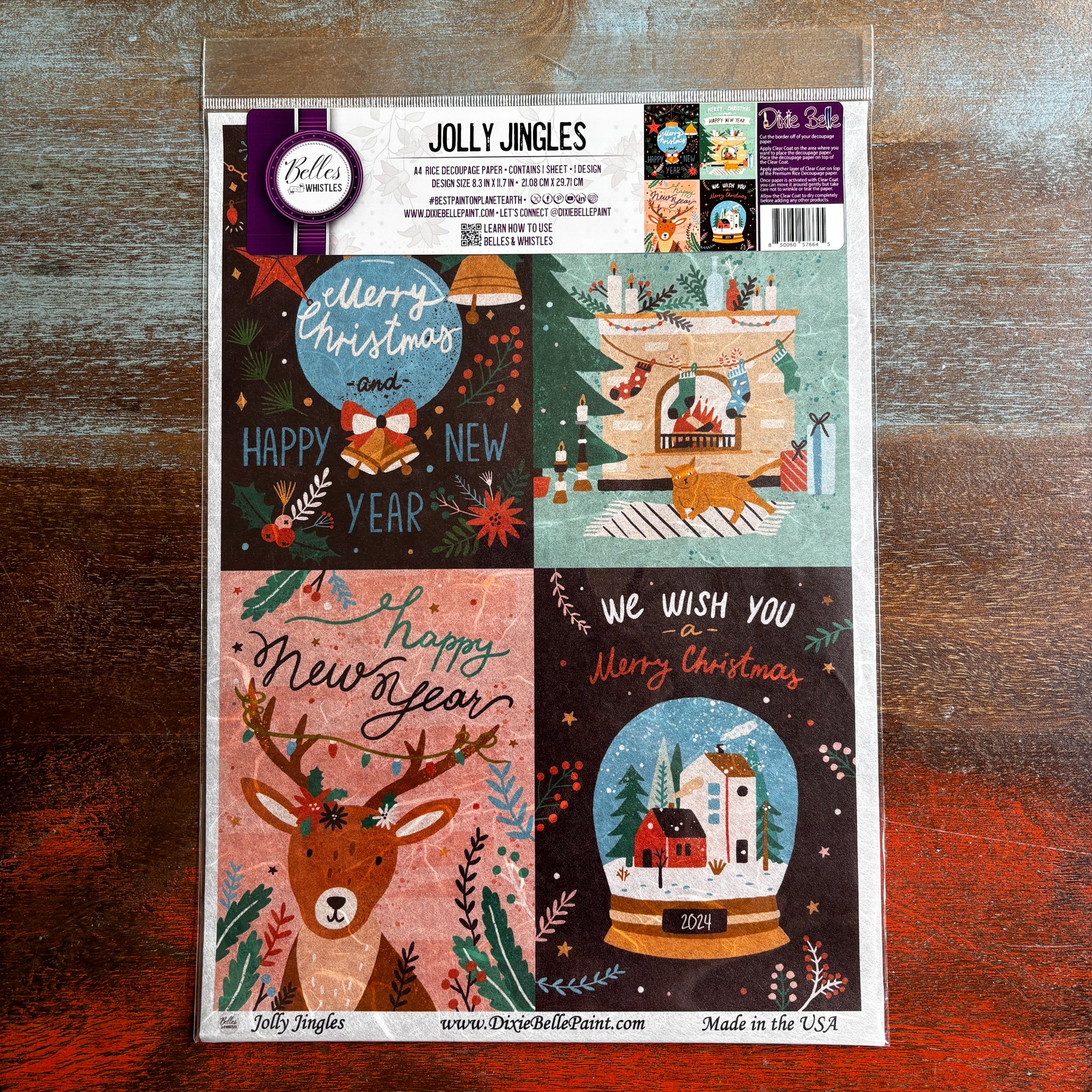 Belles & Whistles - Jolly Jingles Decoupage Paper (A4 Size, Set of 4 Designs) - Image 5