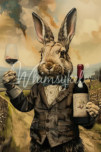 Whimsykel - Bunny Bordeaux Decoupage Paper (21x29, 14x20) - Image 2