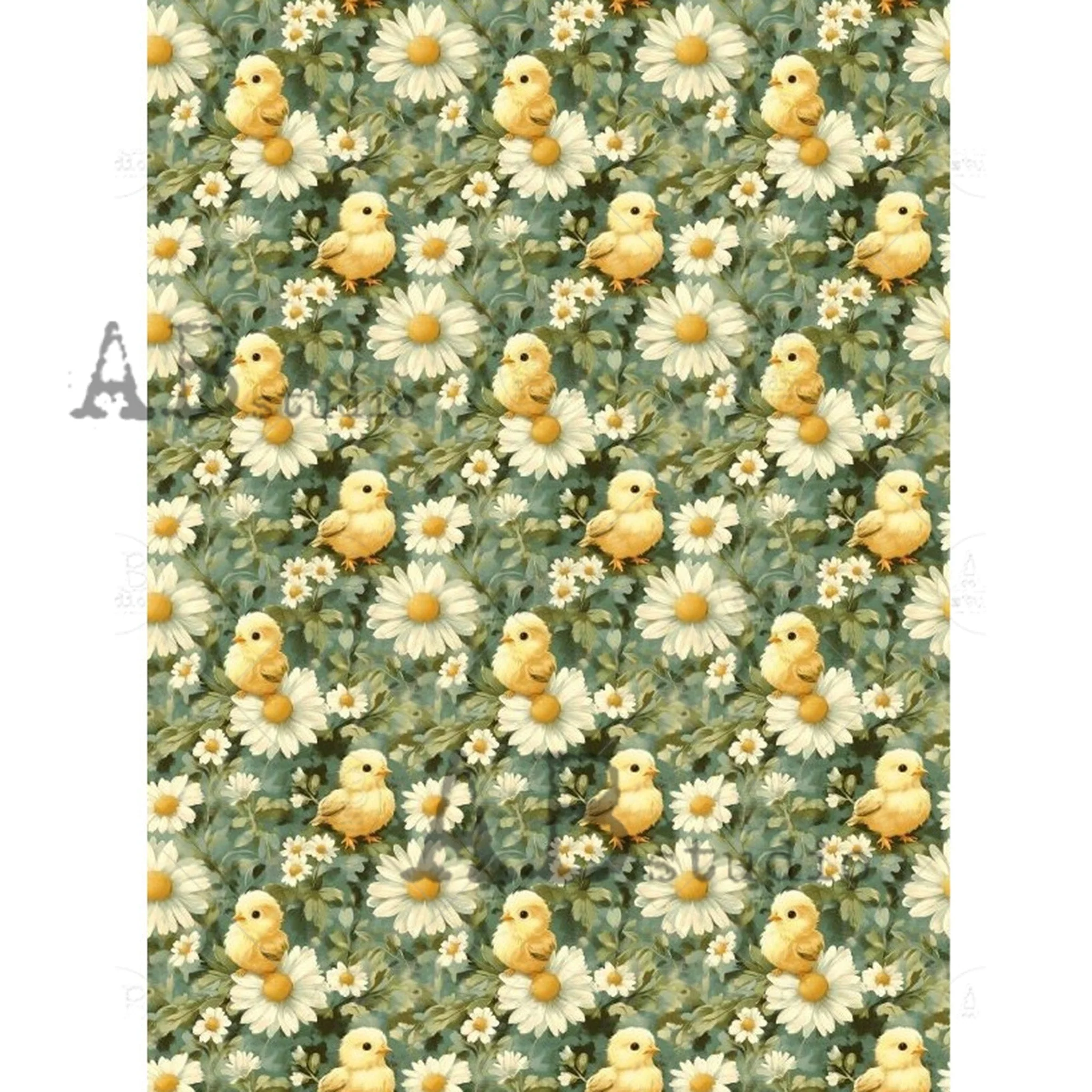 Carte Italiano - Cottagecore Daisy Chicks Print Decoupage Paper (A4 Size) - Image 2