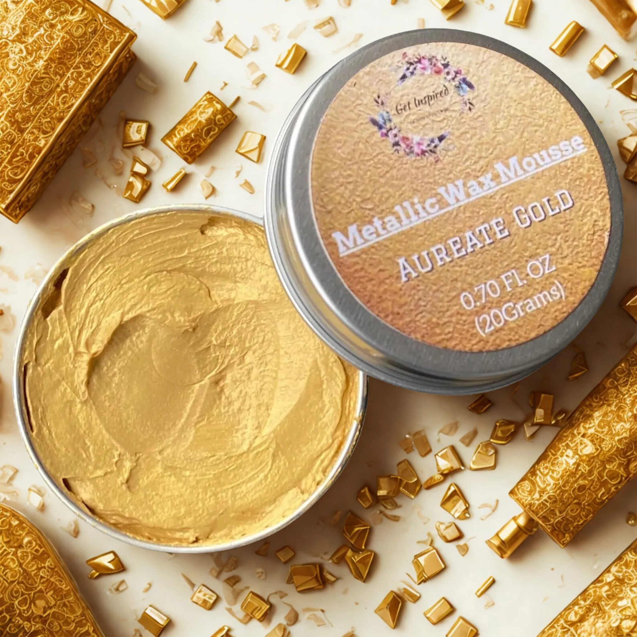 Dadarkar Art - Aureate Gold Metallic Wax Paste Mousse (20 ml) - Image 3