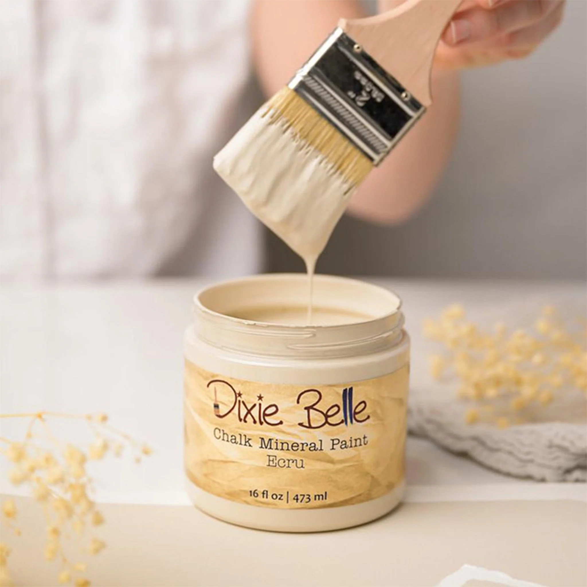 Dixie Belle Chalk Mineral Paint – Ecru (5 Sizes) - Image 5