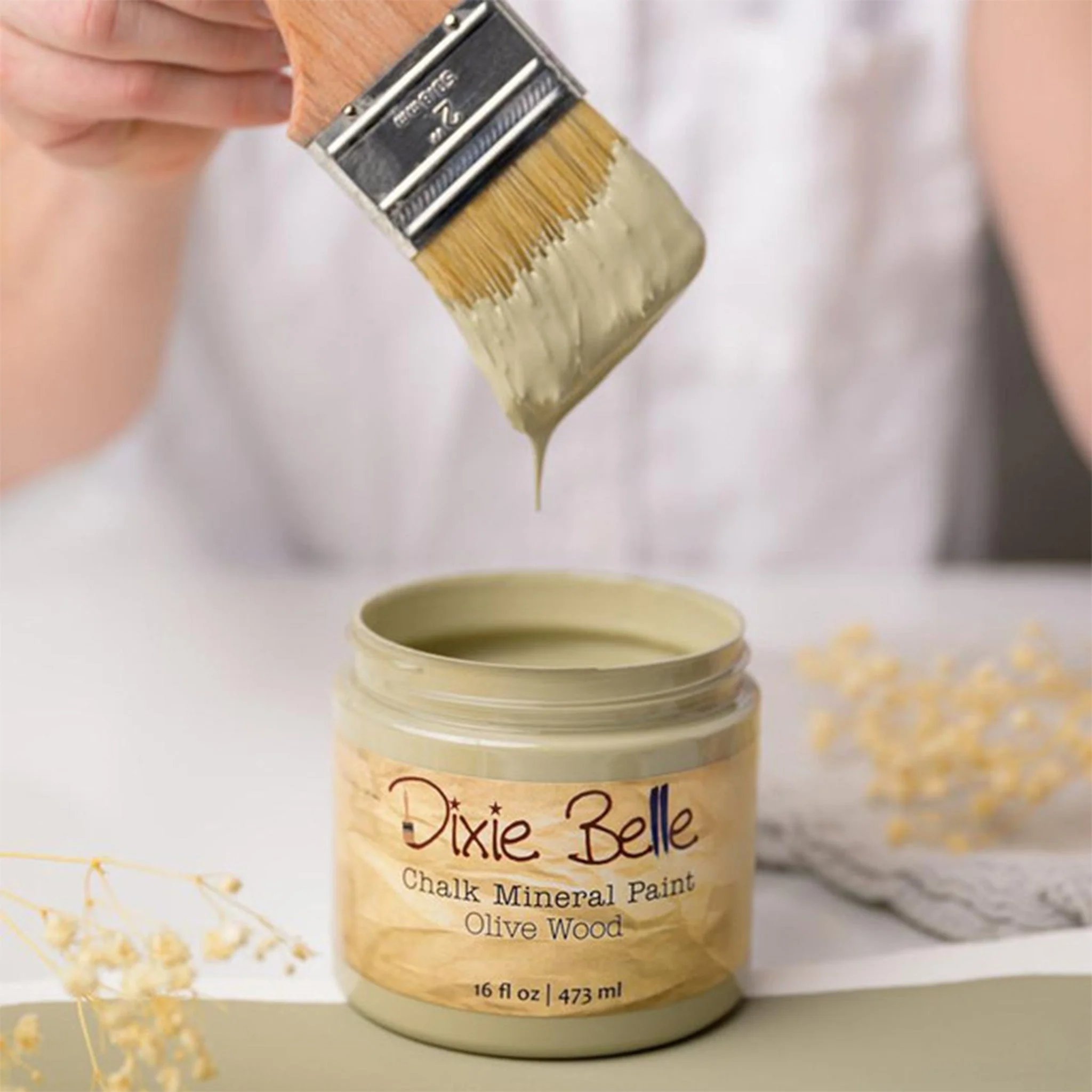 Dixie Belle Chalk Mineral Paint – Olive Wood (5 Sizes) - Image 4
