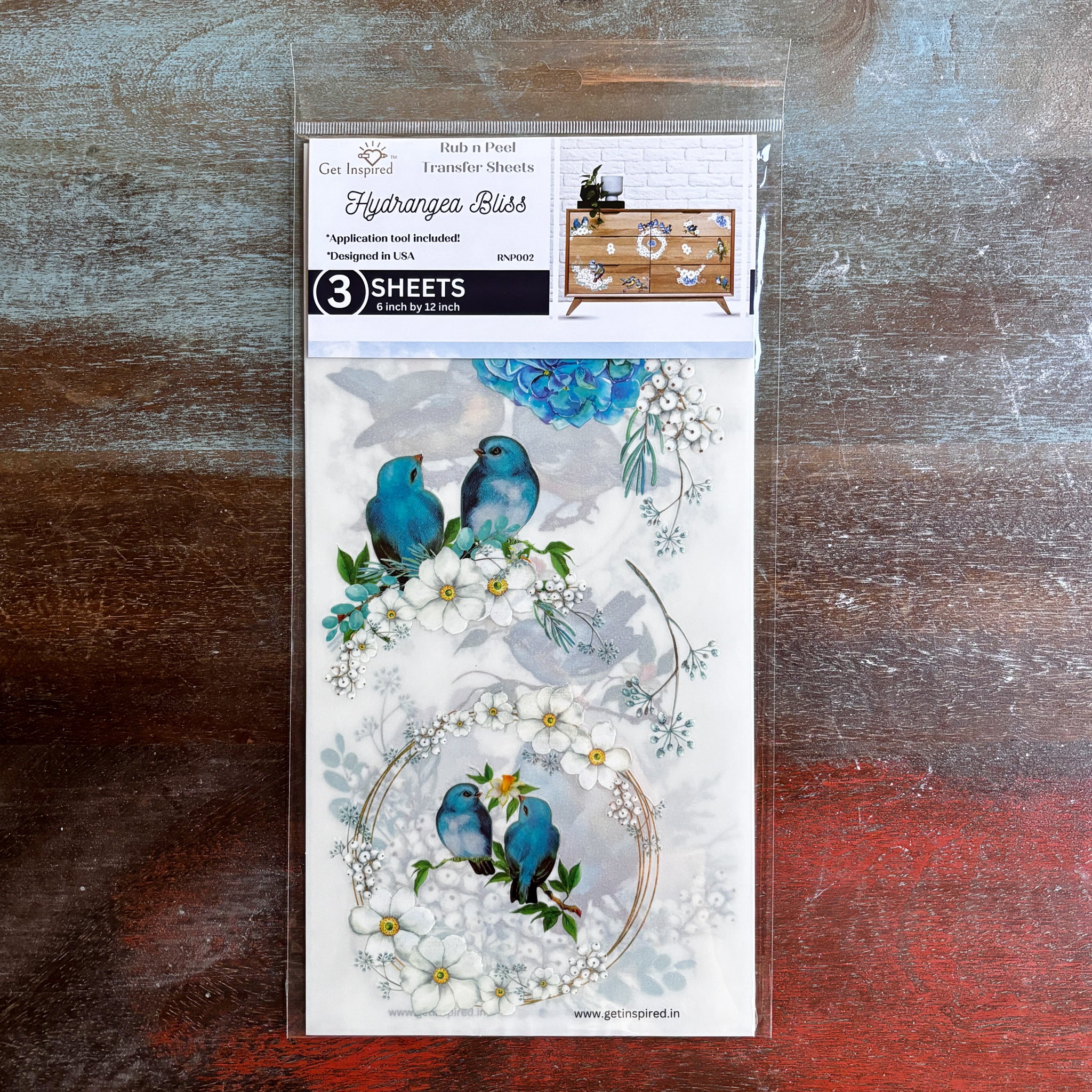Dadarkar Art - Hydrangea Bliss Small Furniture Transfer (3 Sheets, 6x12 Each) - Image 3