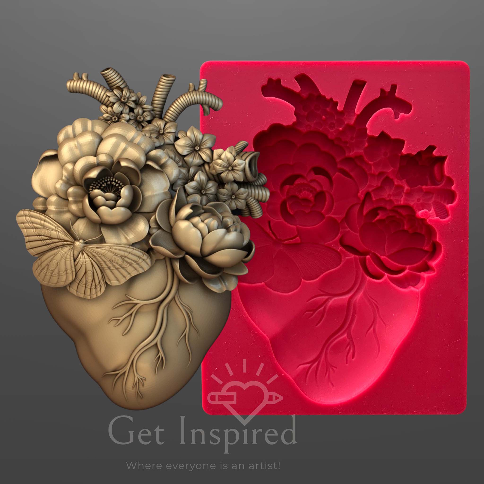 Dadarkar Art - Blooming Heart Silicone Mold - Image 4