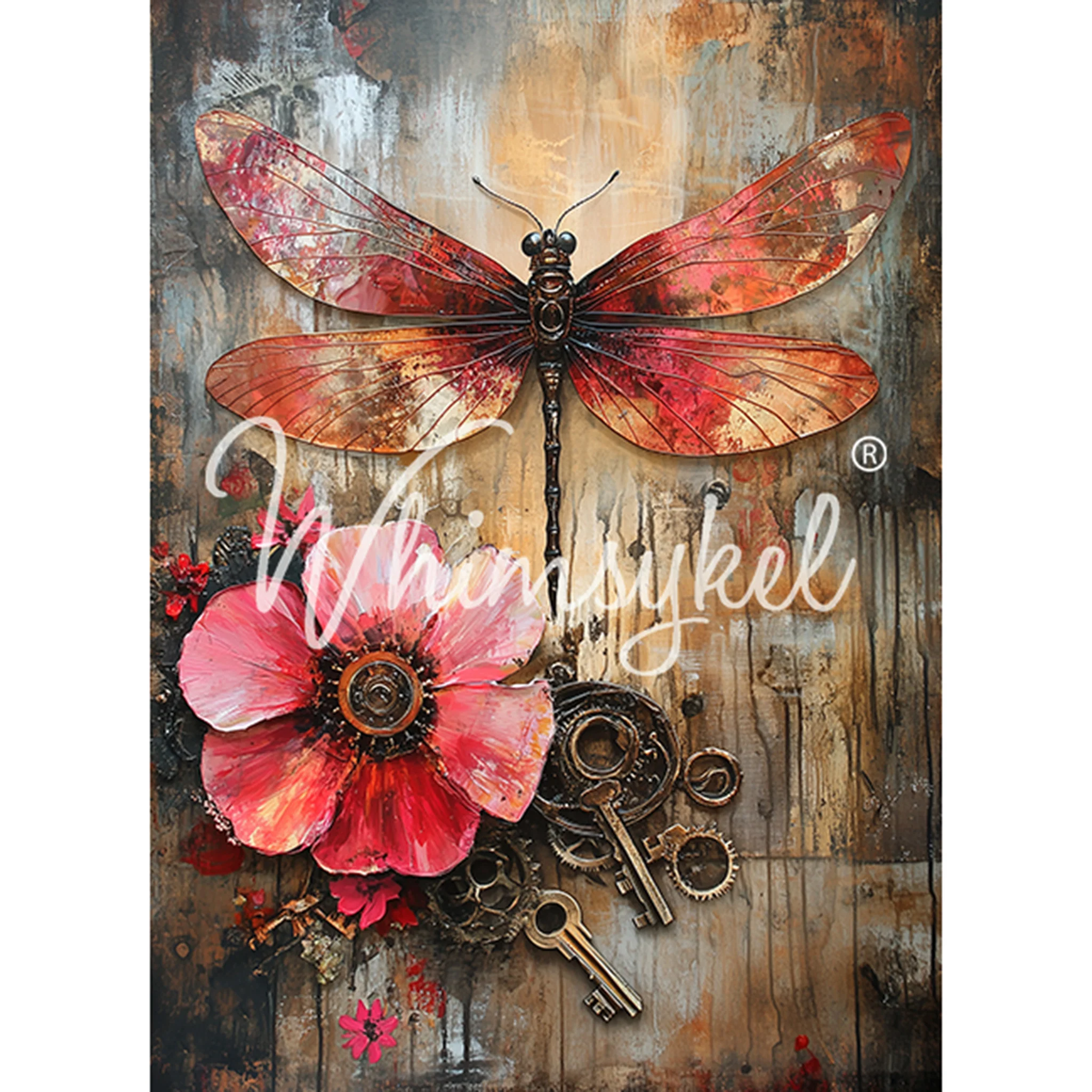 Whimsykel - Industrial Bloom Decoupage Paper (21x29, 14x20) - Image 3