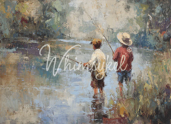 Whimsykel - Just Fishing Decoupage Paper (21x29, 14x20) - Image 3