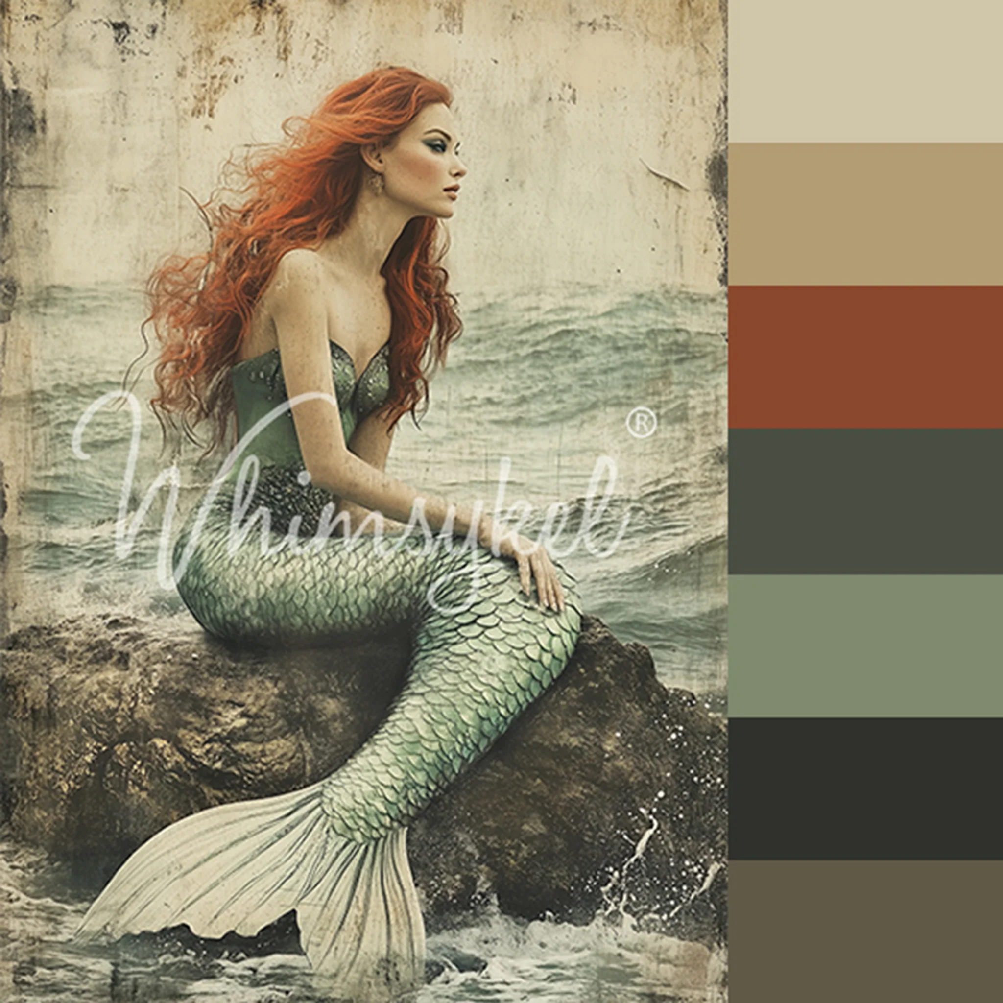 Whimsykel - Maiden of the Sea Decoupage Paper (21x29, 14x20) - Image 4