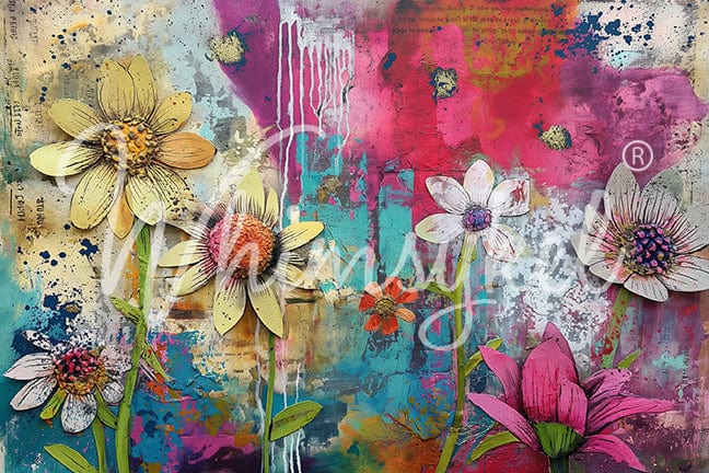 Whimsykel - May Flowers Decoupage Paper (21x29 Size)