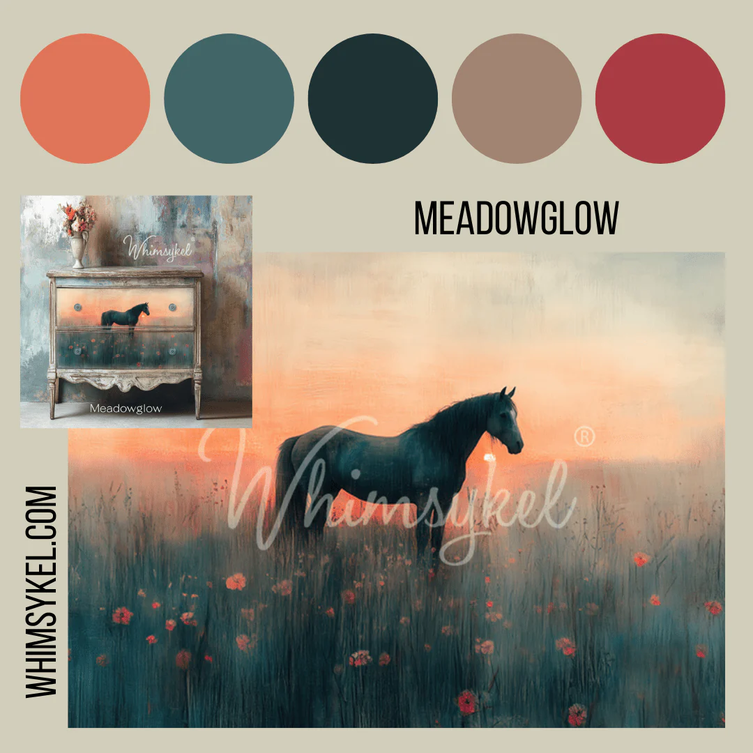 Whimsykel - Meadow Glow Horse Decoupage Paper (21x29, 14x20) - Image 3
