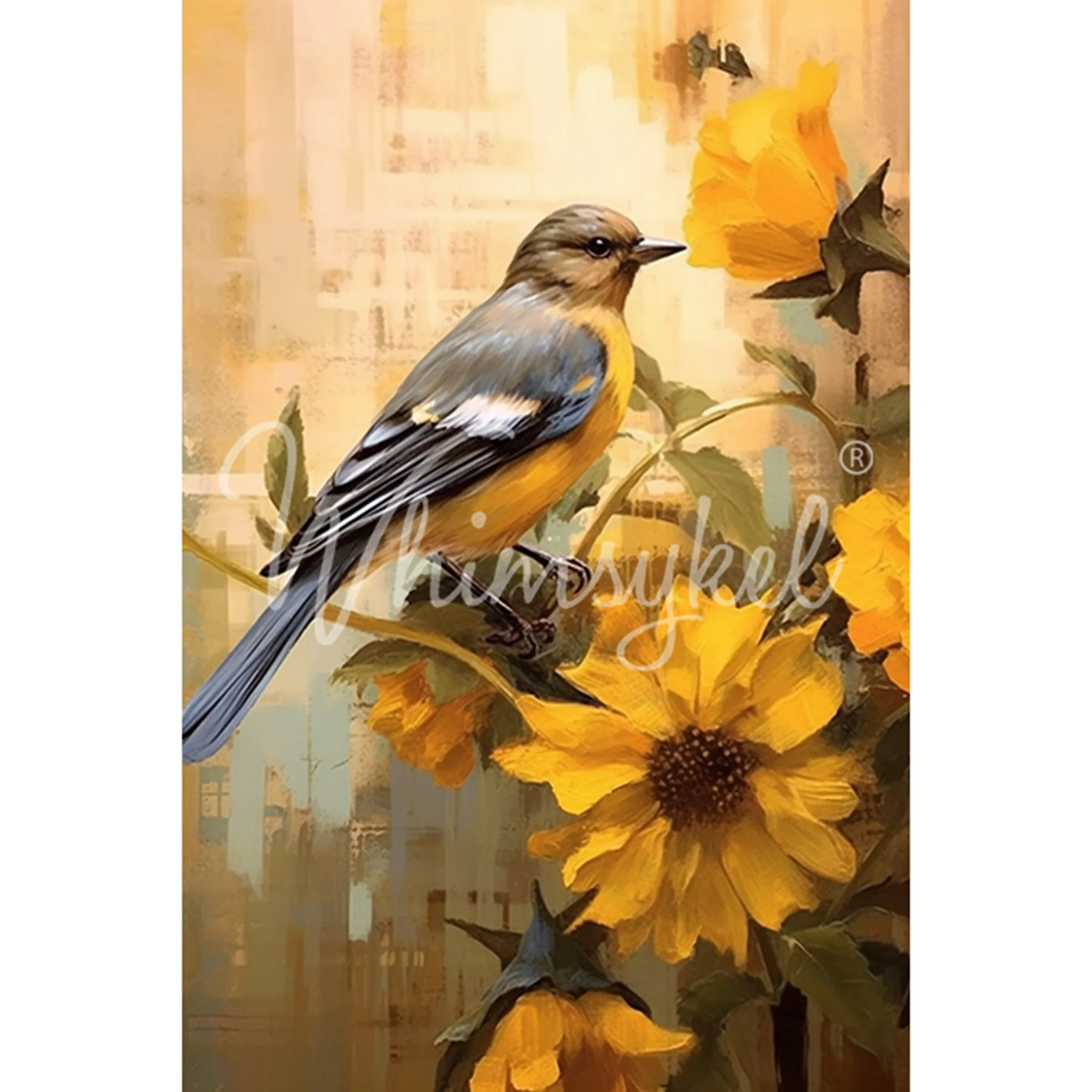 Whimsykel - October Bird Decoupage Paper (21x29, 14x20) - Image 4