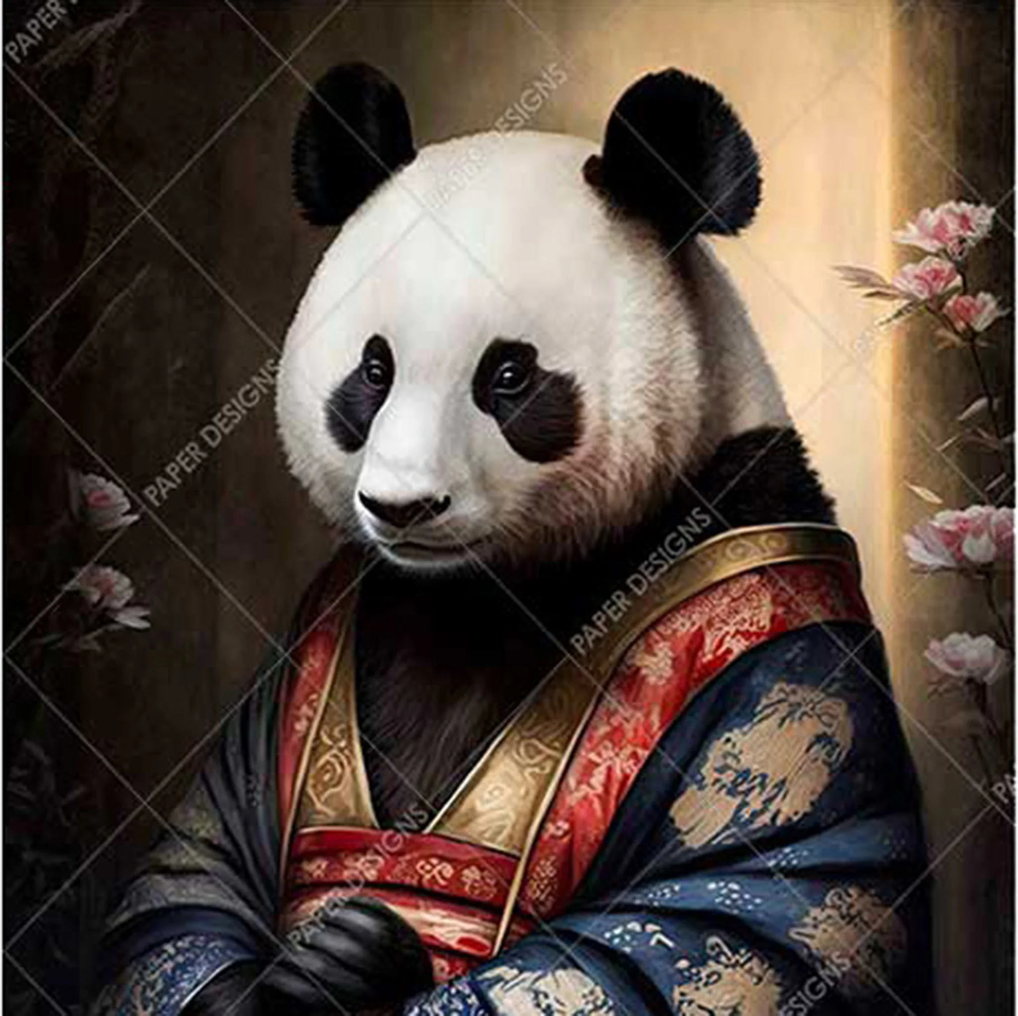 Paper Designs Italy - Regal Panda Empress Decoupage Paper (A2 Size)