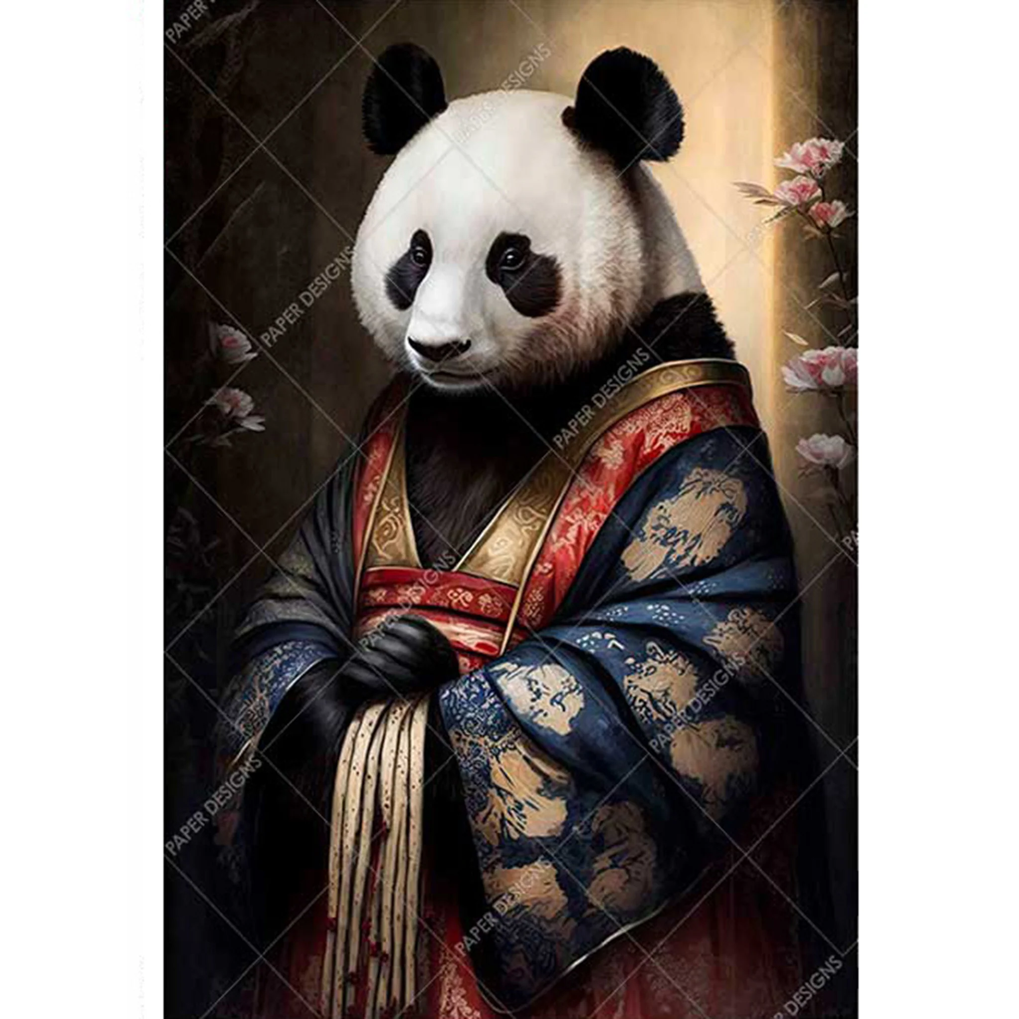 Paper Designs Italy - Regal Panda Empress Decoupage Paper (A2 Size) - Image 2