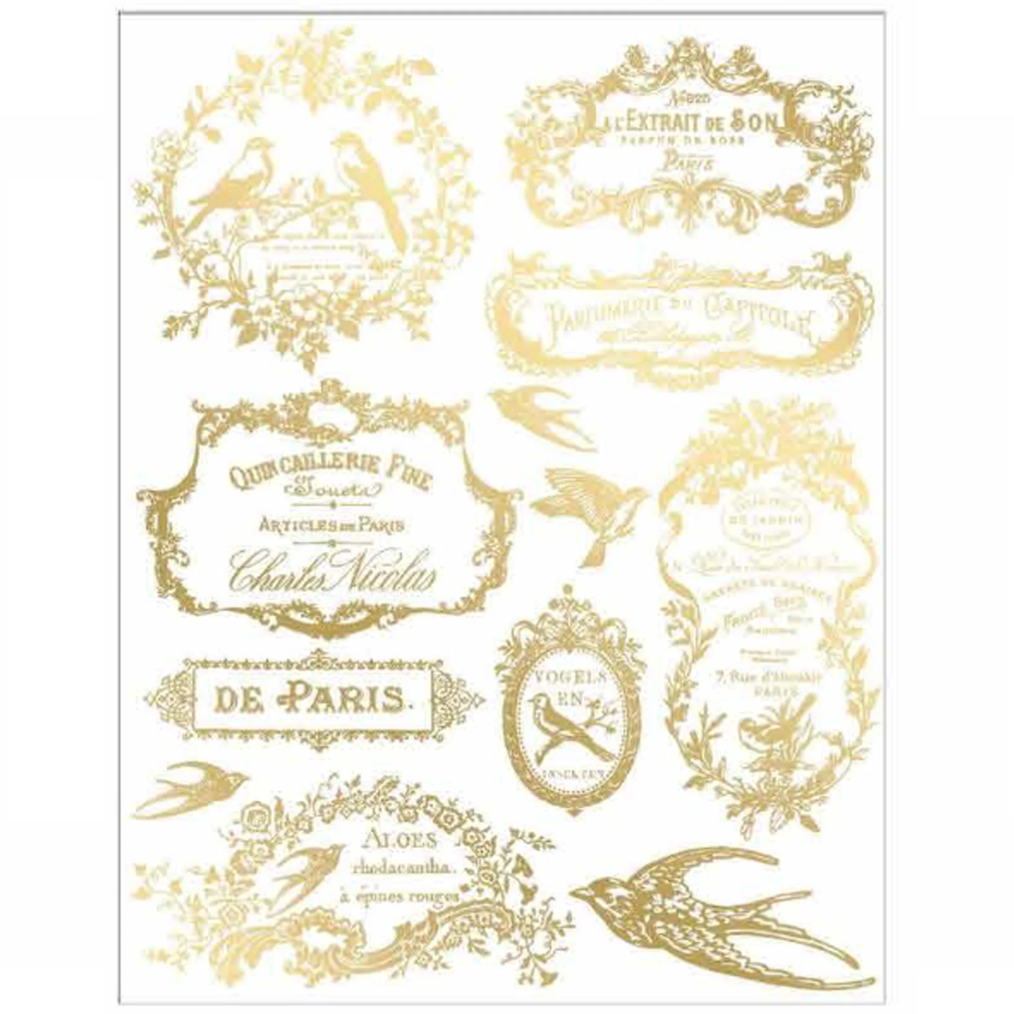 ReDesign with Prima - Chant Du Matin Gold Water Slide Transfers, 2 Sheets - Image 4
