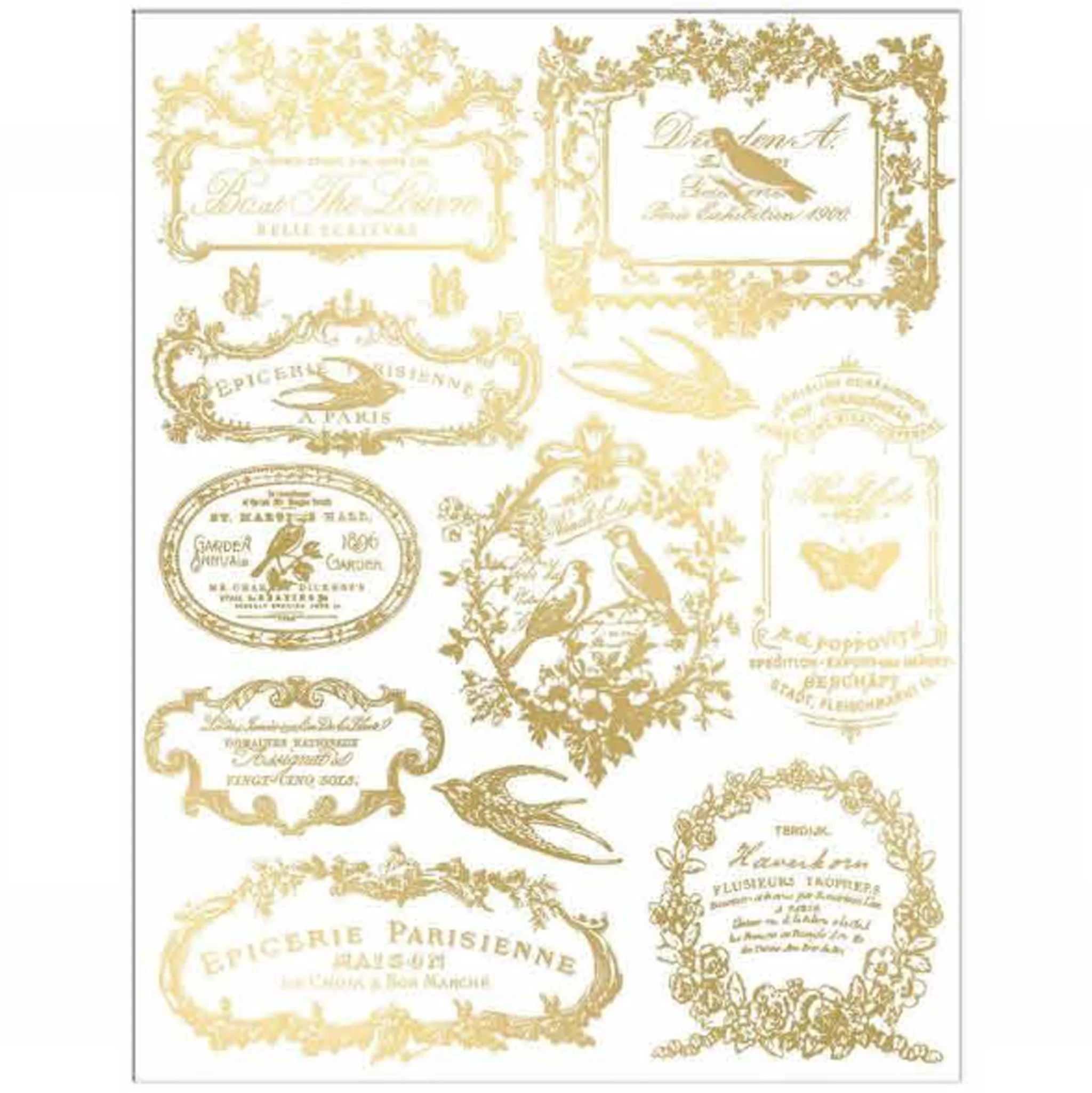 ReDesign with Prima - Chant Du Matin Gold Water Slide Transfers, 2 Sheets - Image 5