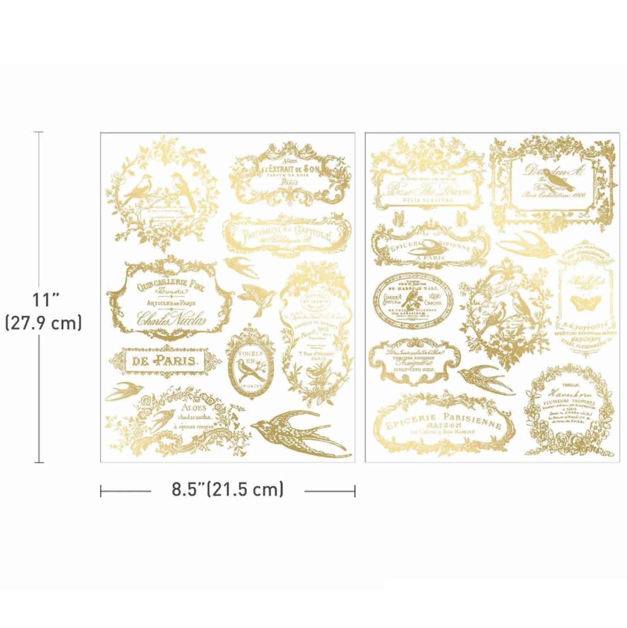 ReDesign with Prima - Chant Du Matin Gold Water Slide Transfers, 2 Sheets - Image 6