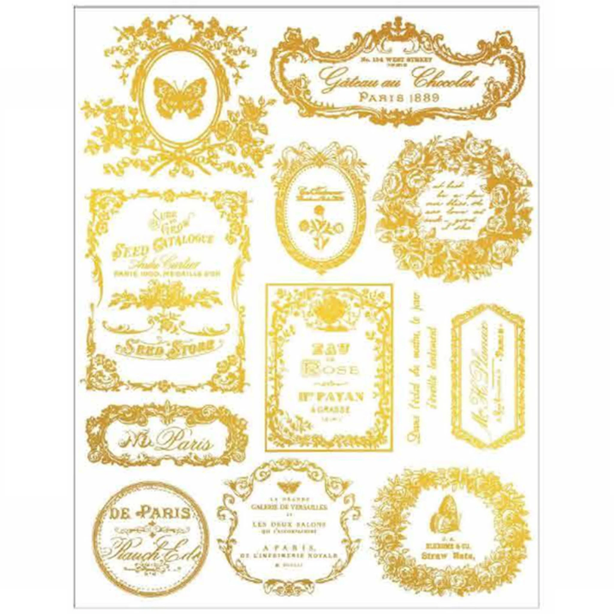 ReDesign with Prima - Eclat Du Matin Gold & Silver Water Slide Transfers, 2 Sheets - Image 4