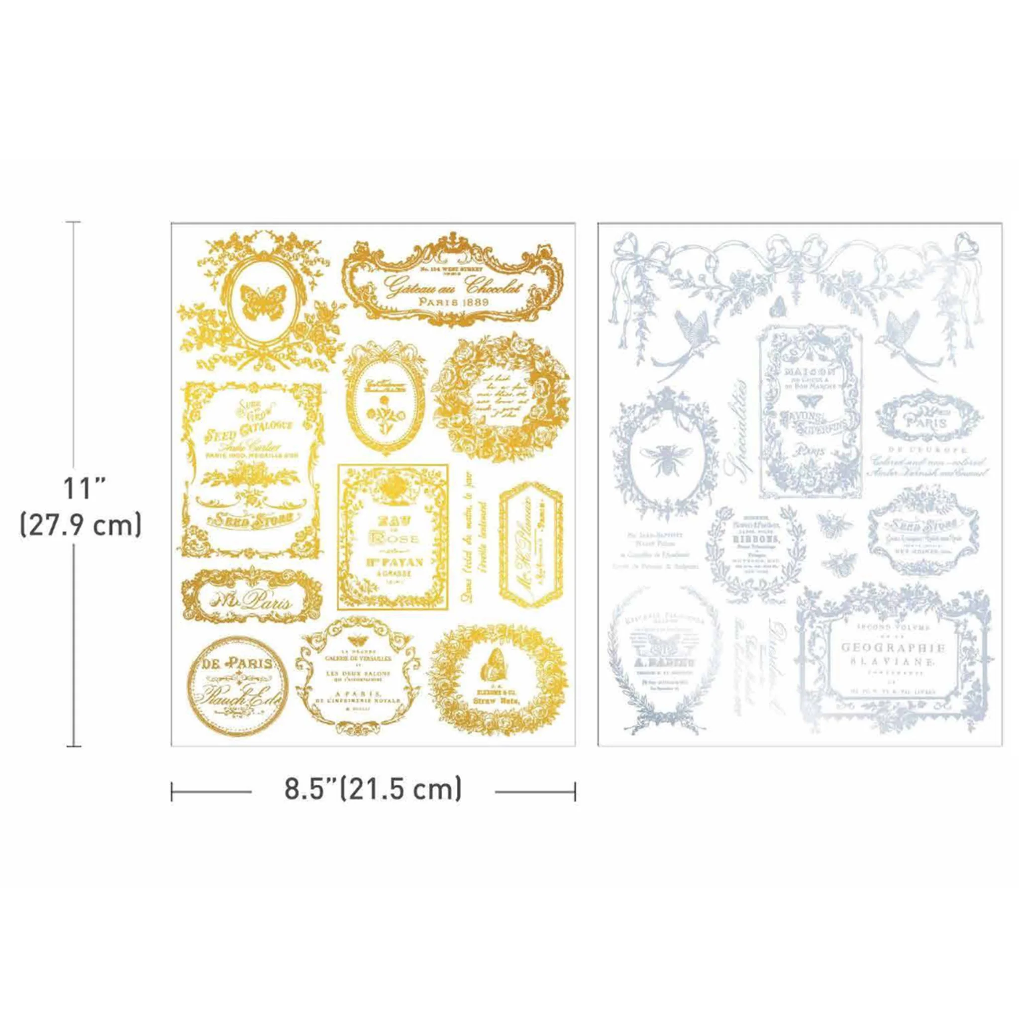 ReDesign with Prima - Eclat Du Matin Gold & Silver Water Slide Transfers, 2 Sheets - Image 6