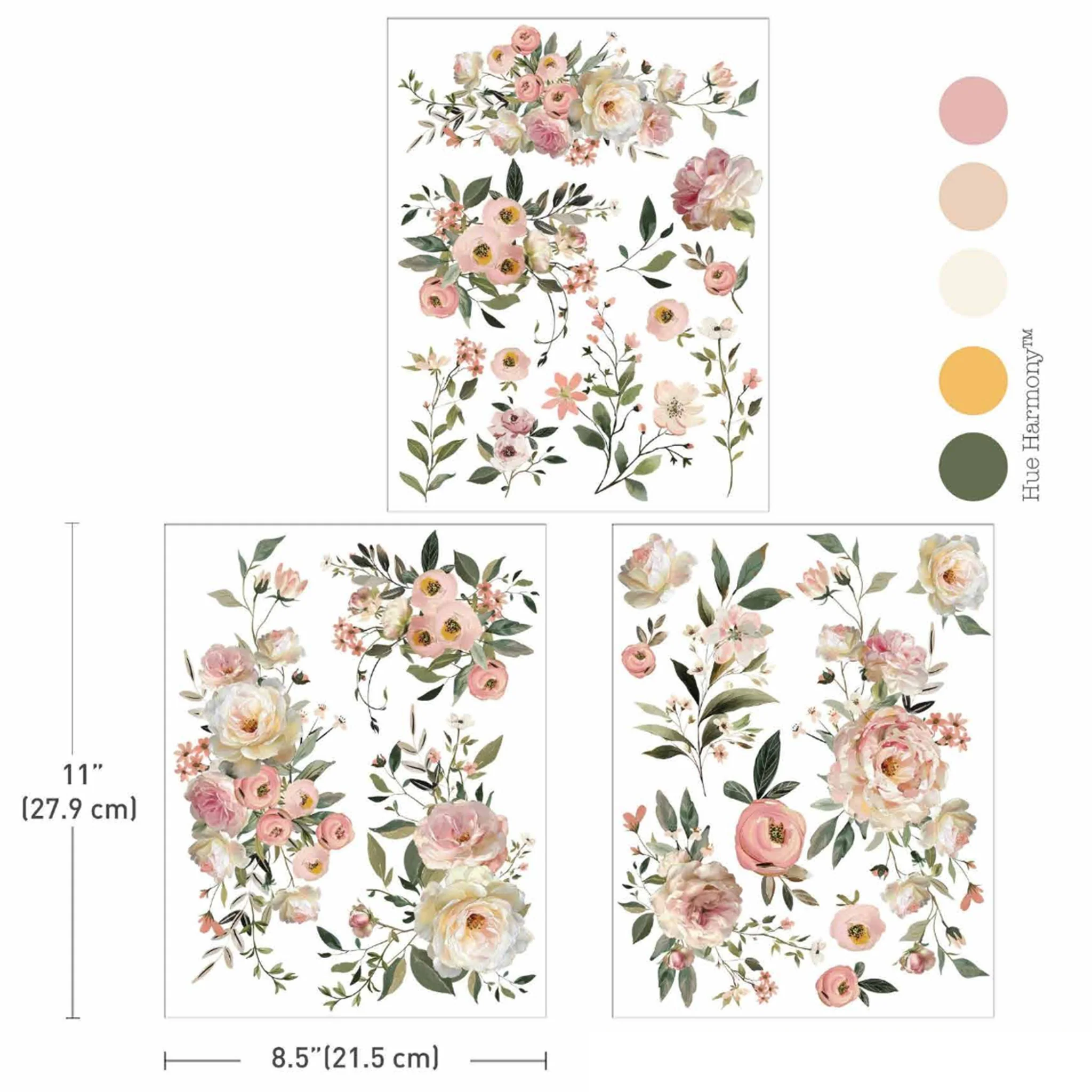 ReDesign with Prima - Blush Reverie Rub-On Transfer Set | 8.5x11, 3 Sheets - Image 3