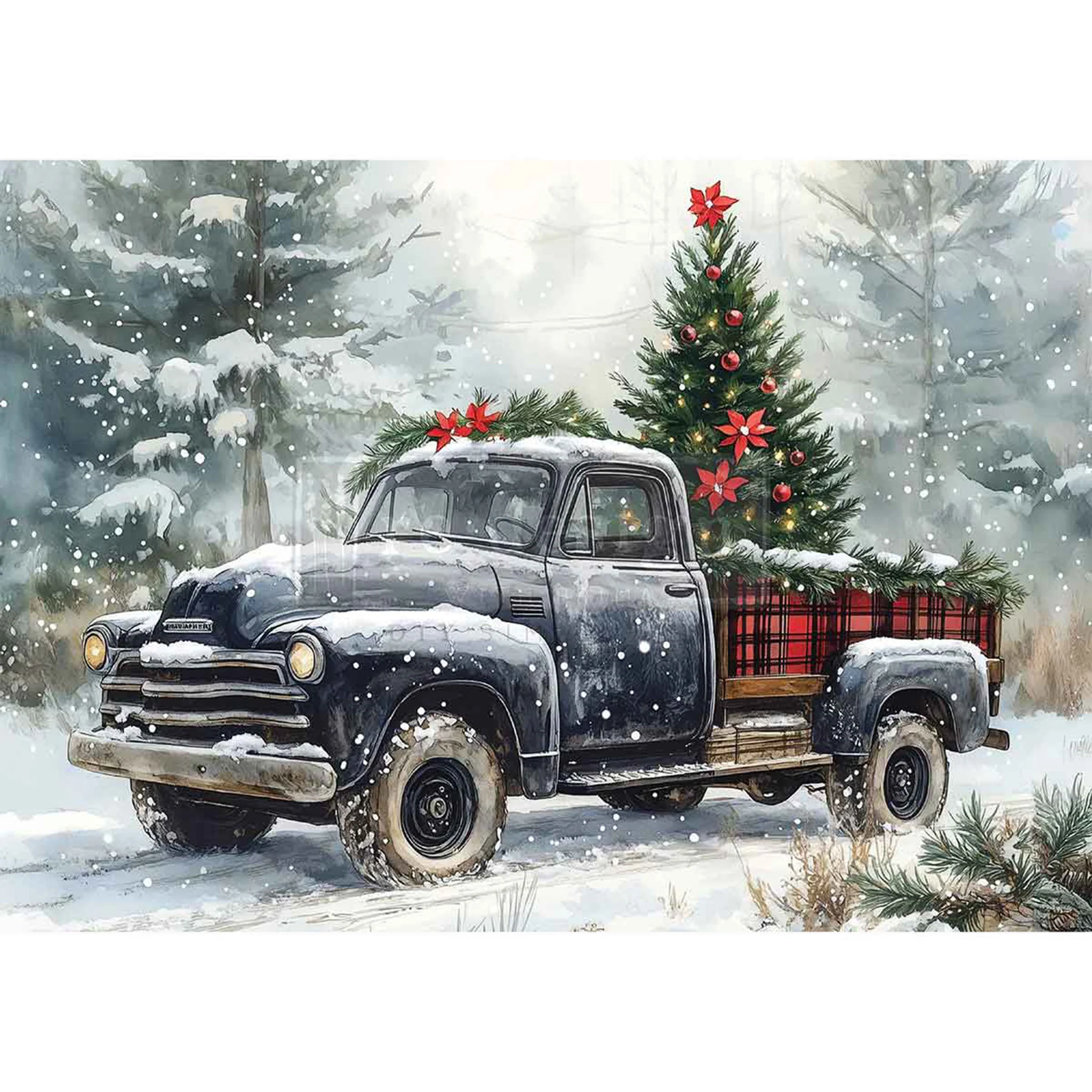 ReDesign with Prima - Country Pines Delivery Decoupage Paper (A4 Size) - Image 3