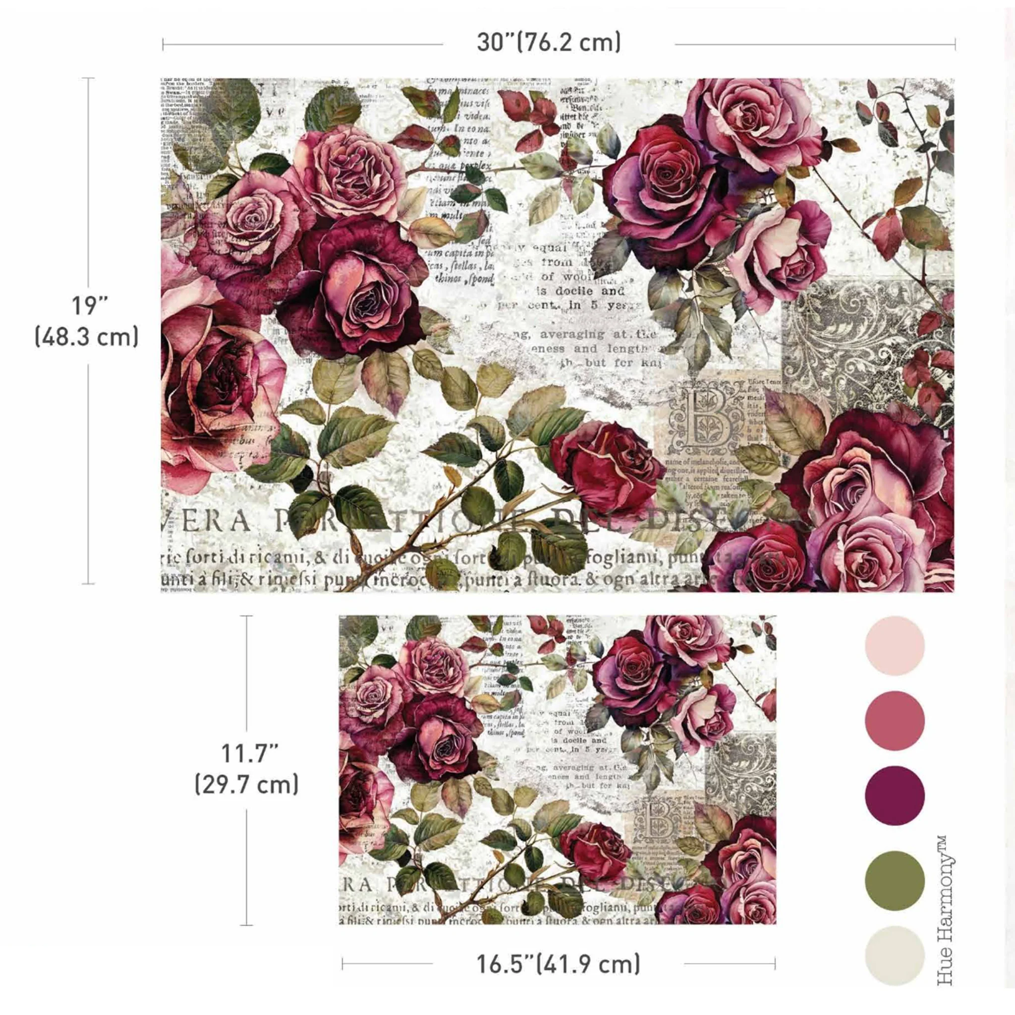 ReDesign with Prima - Crimson Elegance Decoupage Paper Set - Image 5