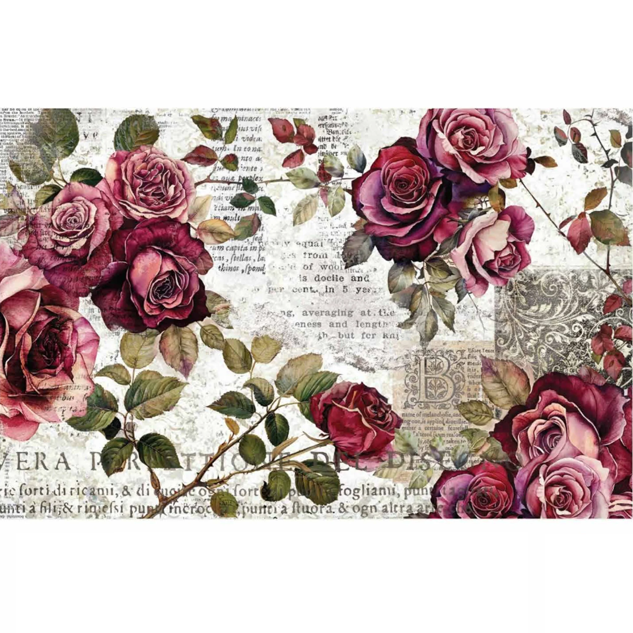 ReDesign with Prima - Crimson Elegance Decoupage Paper Set - Image 6