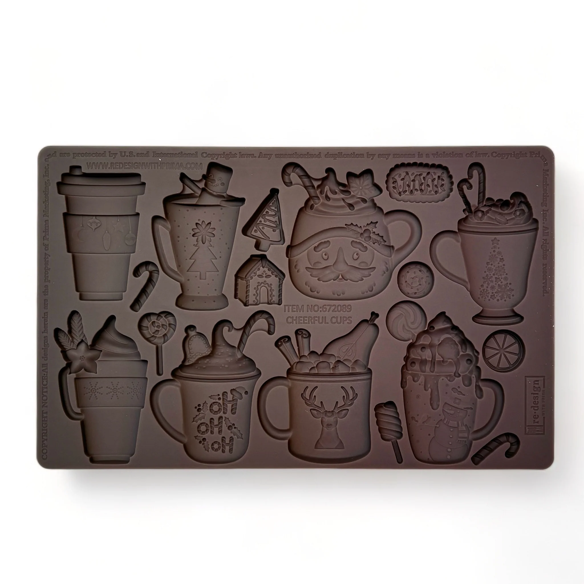 ReDesign with Prima - Cheerful Cups Silicone Mold (5x8 Size) - Image 2
