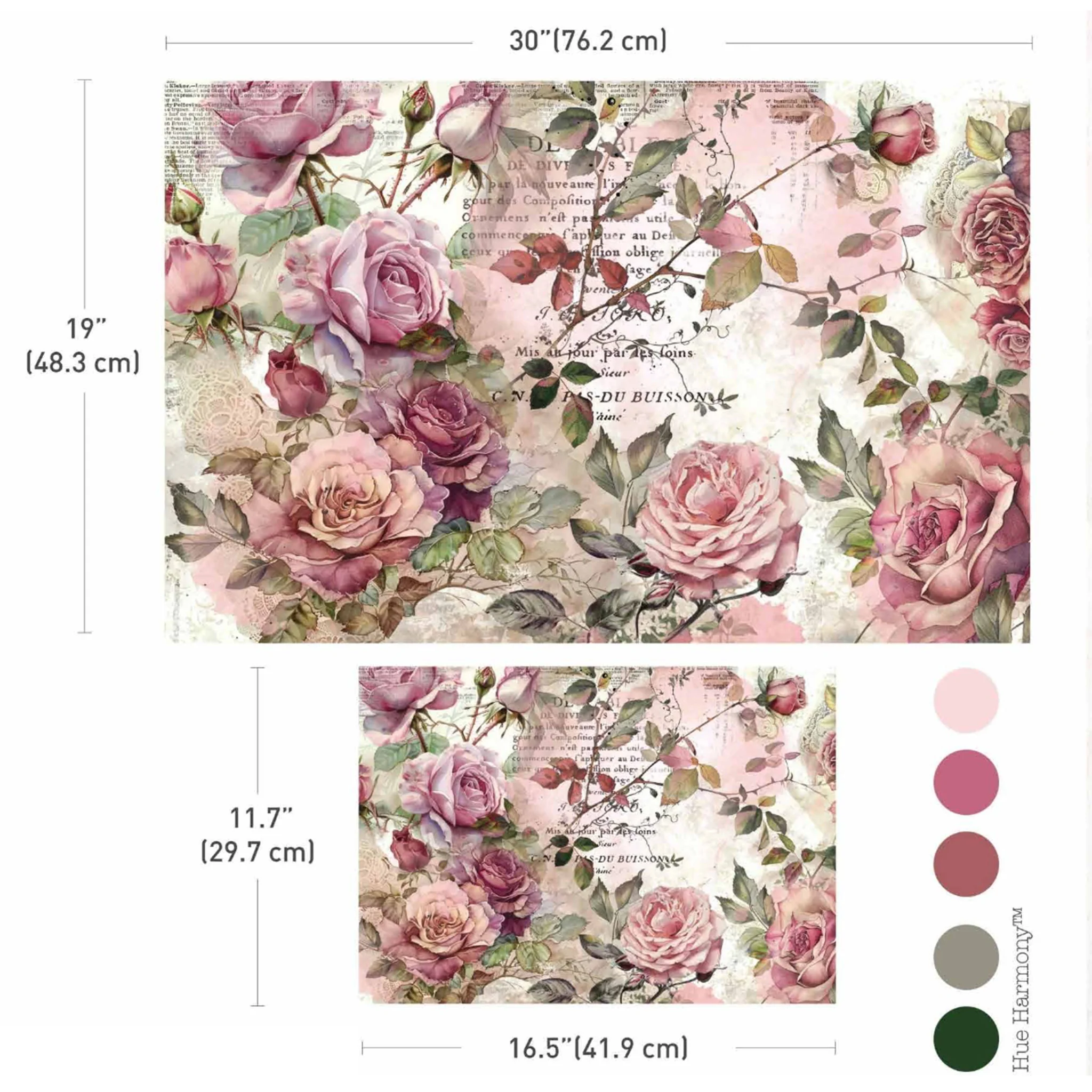 ReDesign with Prima - Dusty Velvet Mauve Decoupage Paper Set - Image 4
