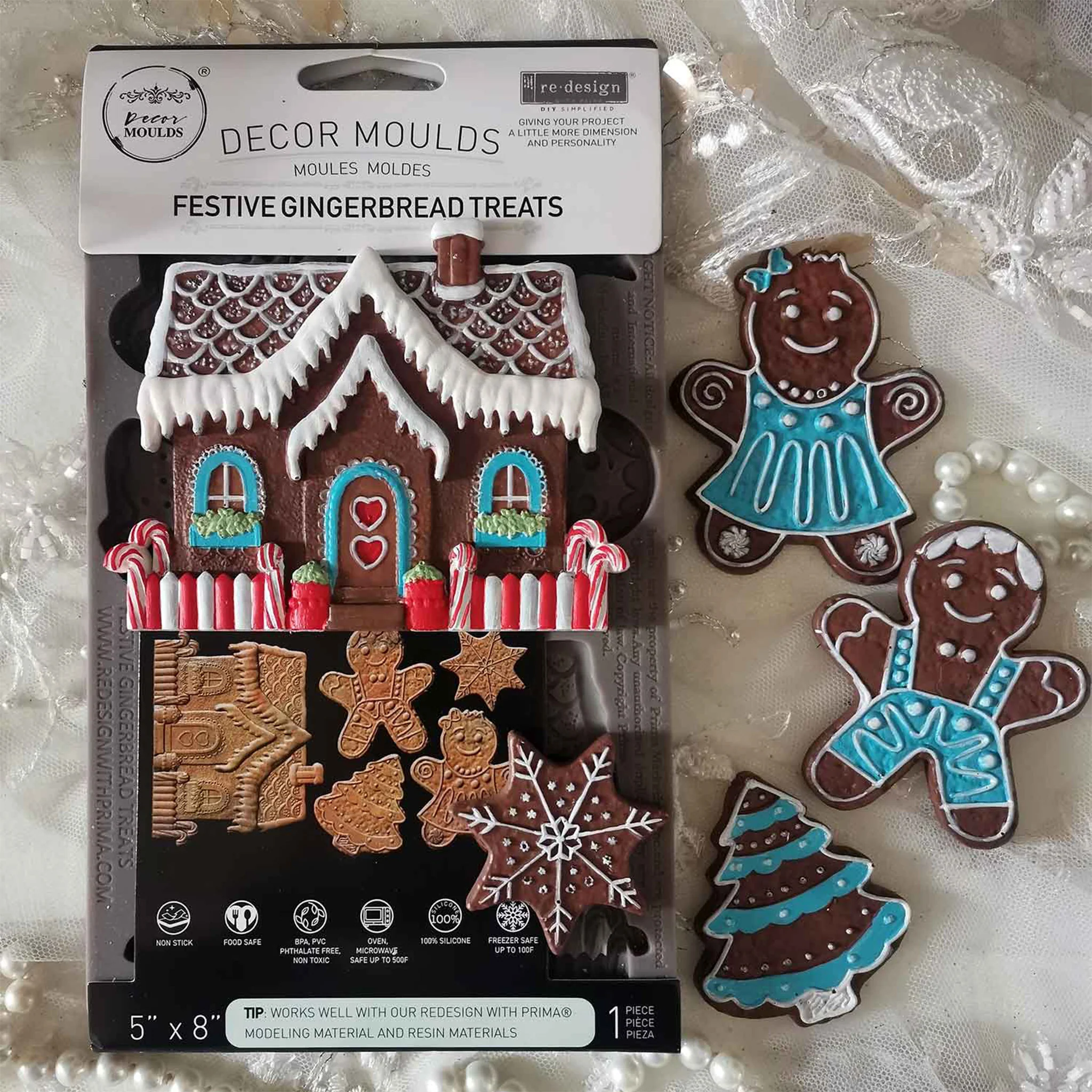ReDesign with Prima - Festive Gingerbread Treats Silicone Mold (5x8 Size) - Image 6
