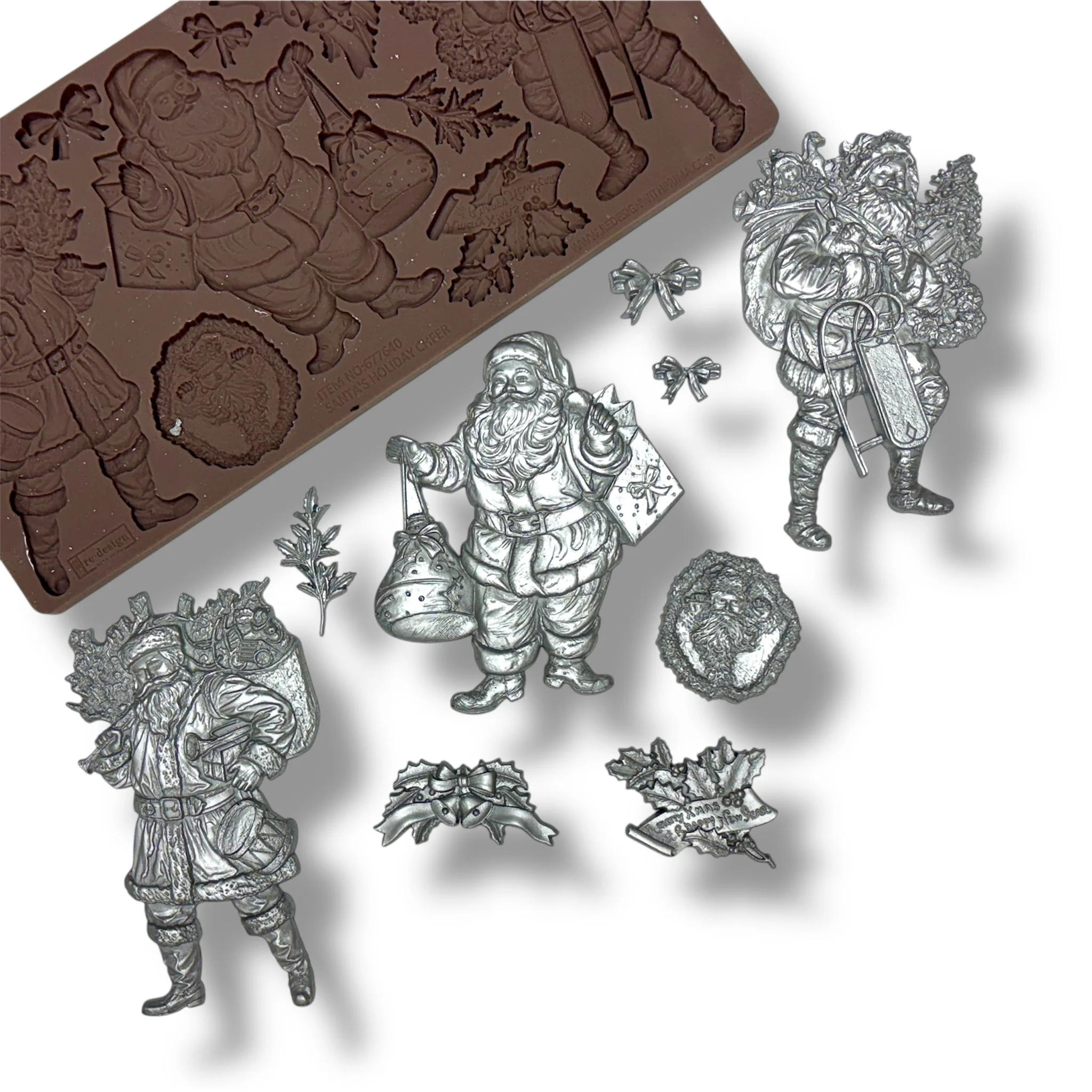 ReDesign with Prima - Santa Holiday Cheer Silicone Mold (5x10 Size) - Image 2
