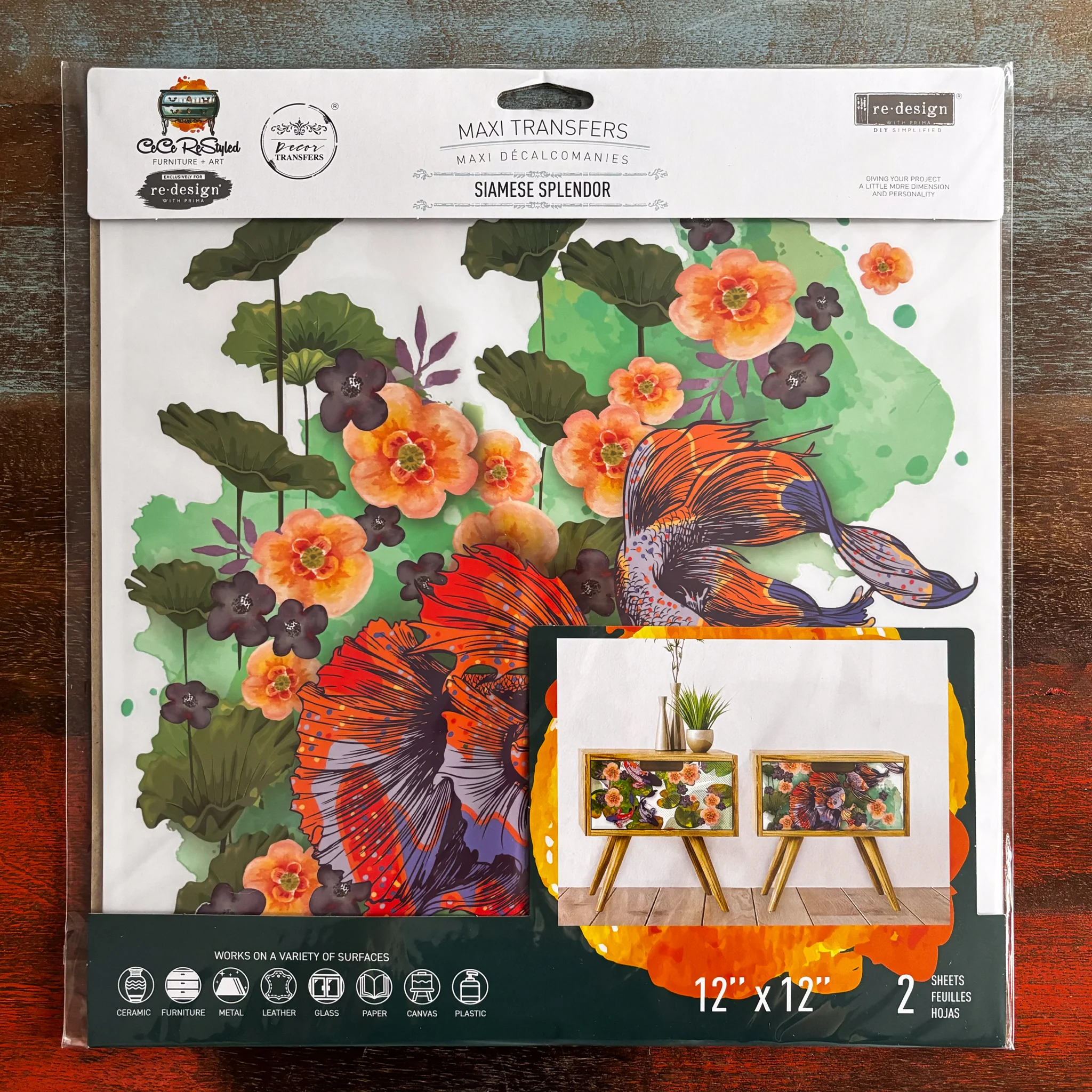 ReDesign with Prima - Siamese Splendor Rub On Transfers (2 Sheets, 12x12 Each) - Image 3