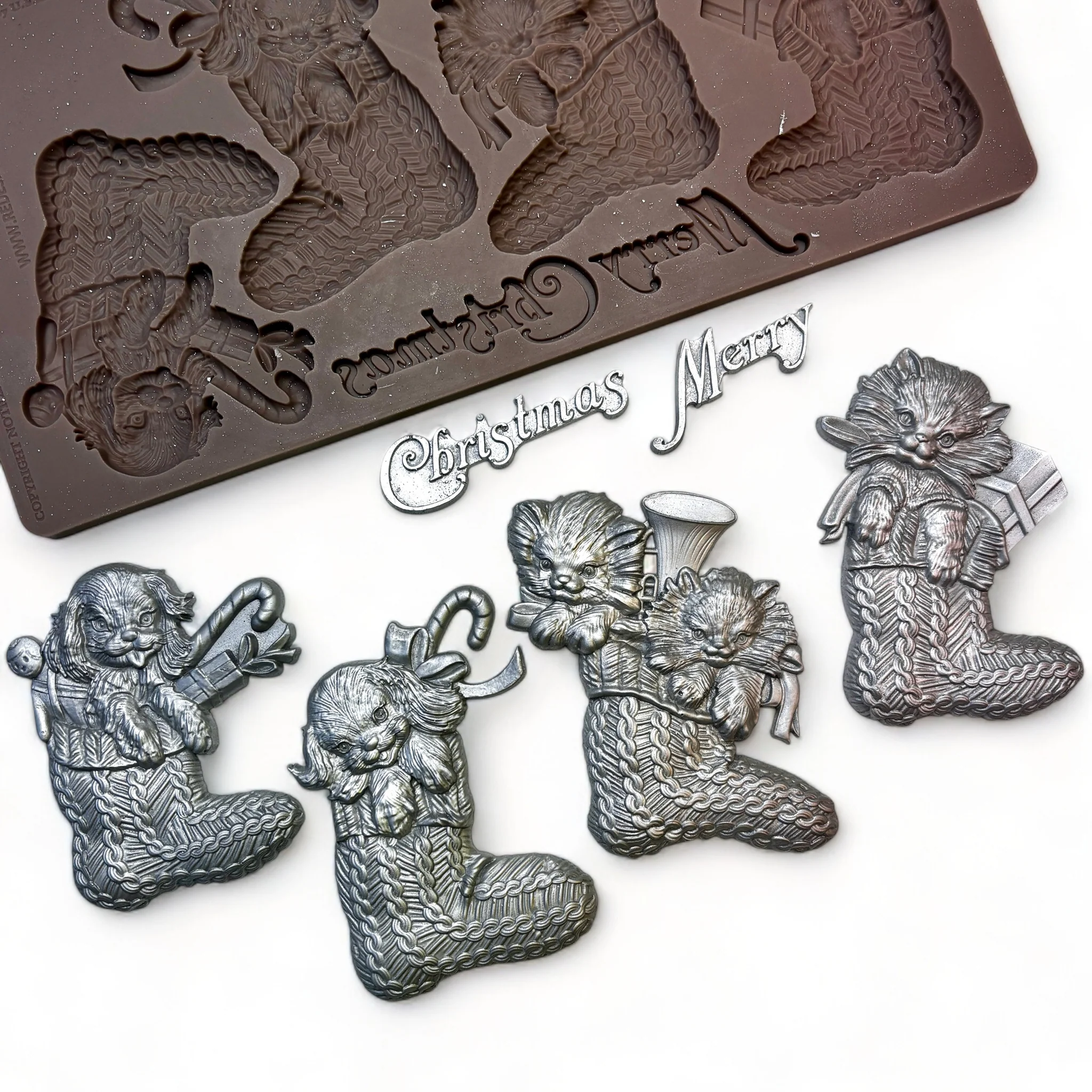 ReDesign with Prima - Twinkle Paws Stockings Silicone Mold (5x10 Size) - Image 3