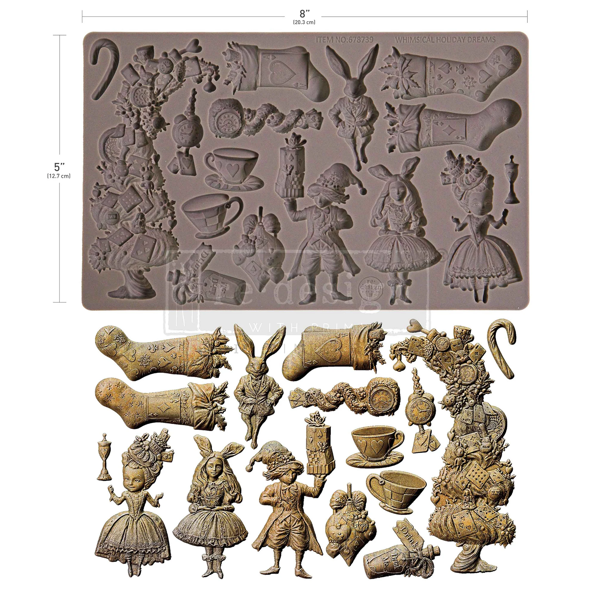ReDesign with Prima - Whimsical Holiday Dreams Silicone Mold (5x8 Size) - Image 7
