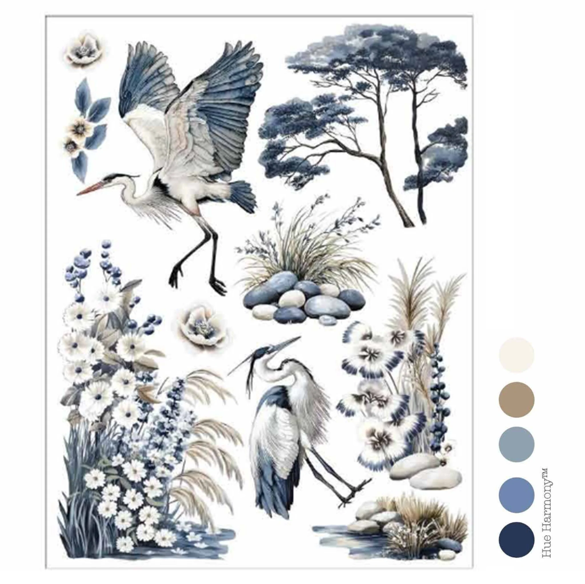 ReDesign with Prima - Whispers by the Marsh Rub-On Transfer Set | 8.5x11, 3 Sheets - Image 4