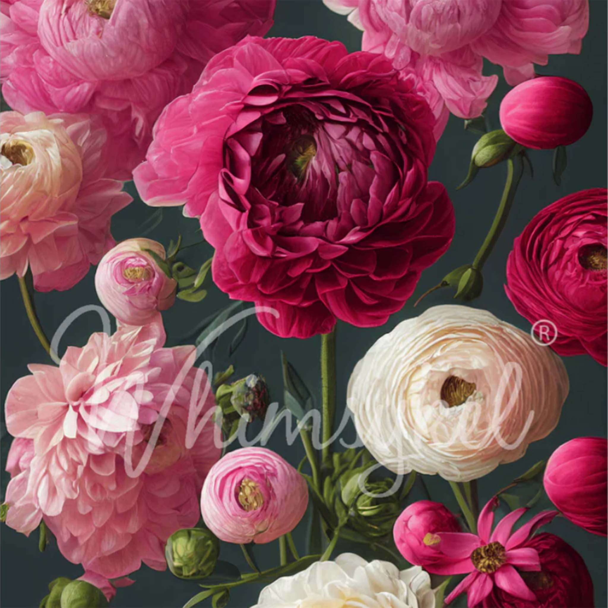 Whimsykel - Bouquet of Flower Walls Decoupage Paper (21x29 Size)