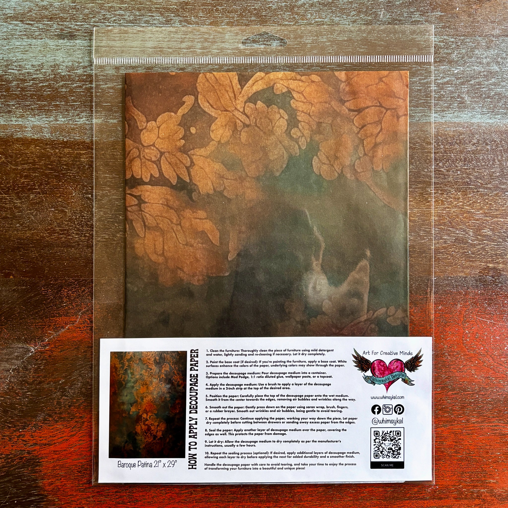 Whimsykel - Baroque Patina Decoupage Paper (21x29 Size) - Image 4