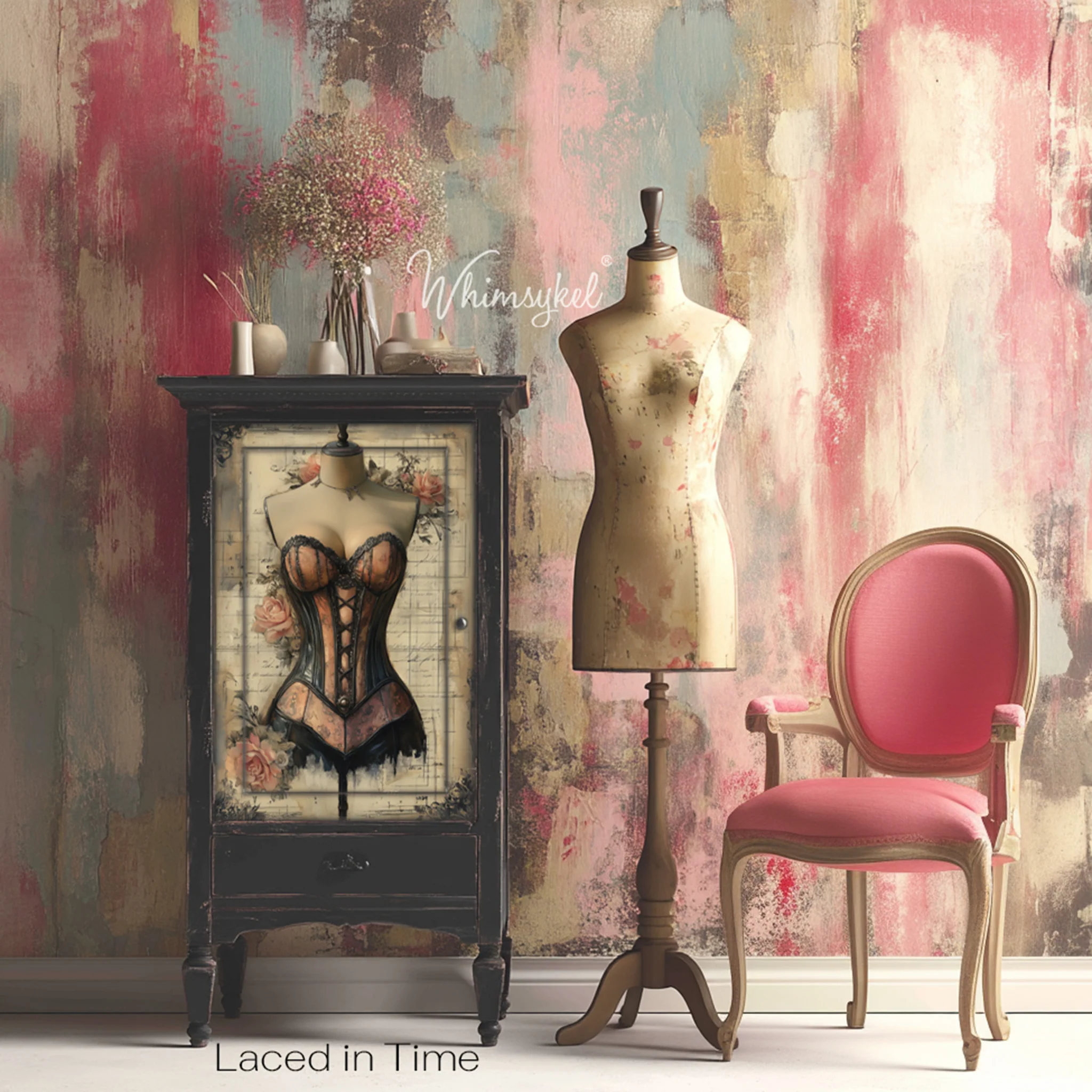 Whimsykel - Laced in Time Decoupage Paper (21x29 Size) - Image 2