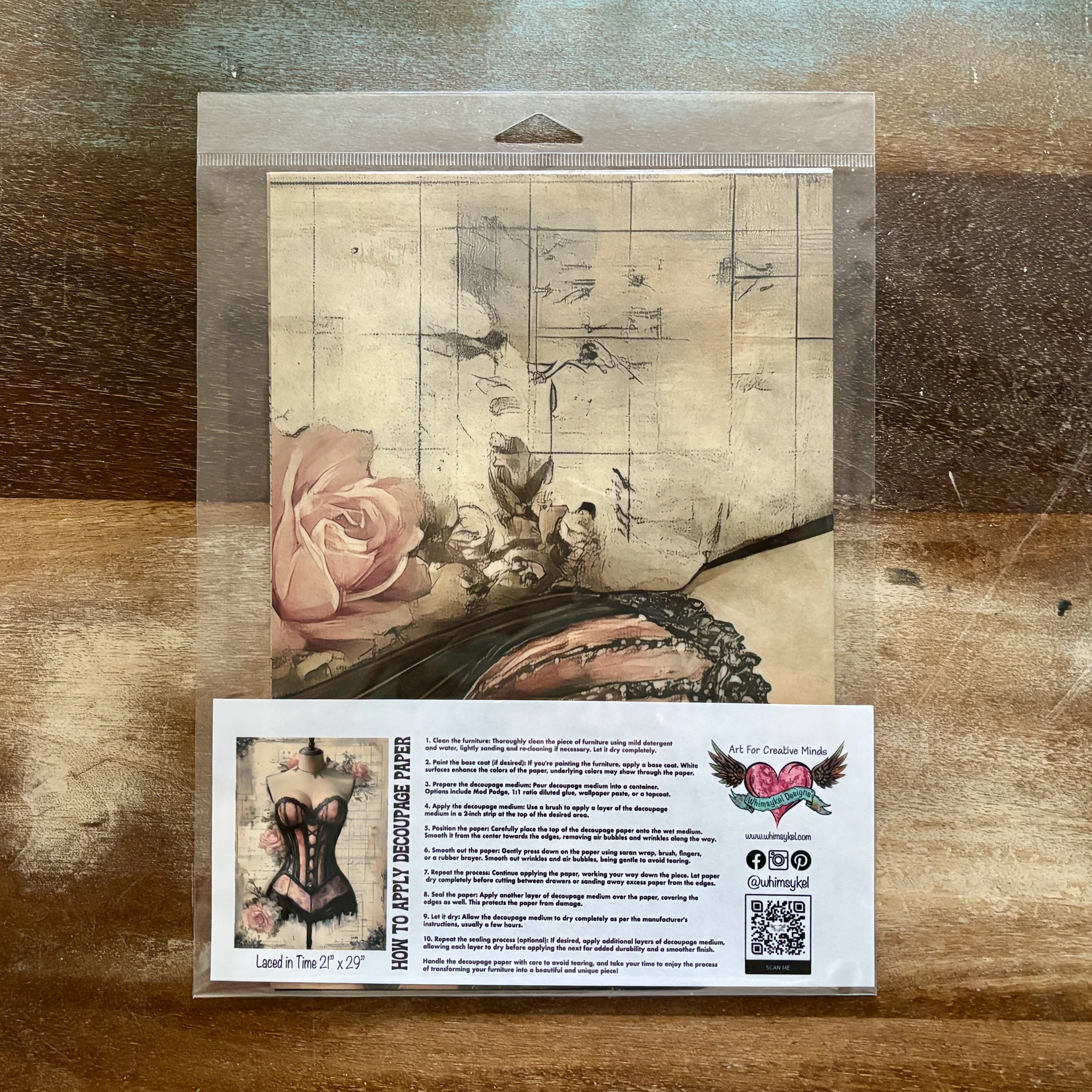 Whimsykel - Laced in Time Decoupage Paper (21x29 Size) - Image 5