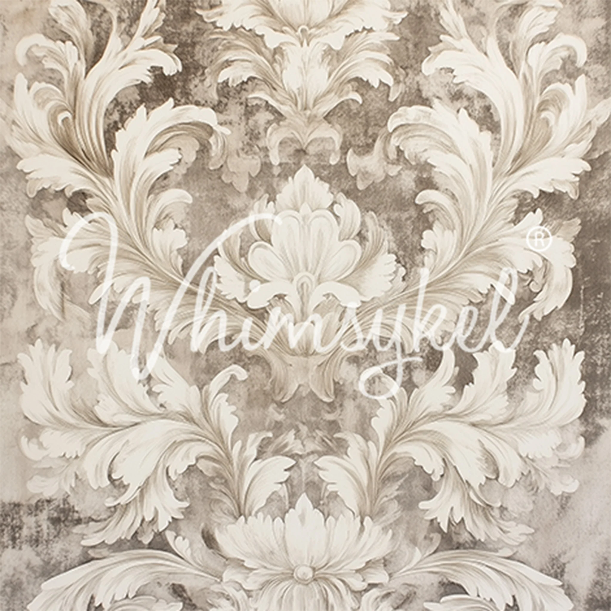 Whimsykel - Neutral Baroque Decoupage Paper (21x29 Size)