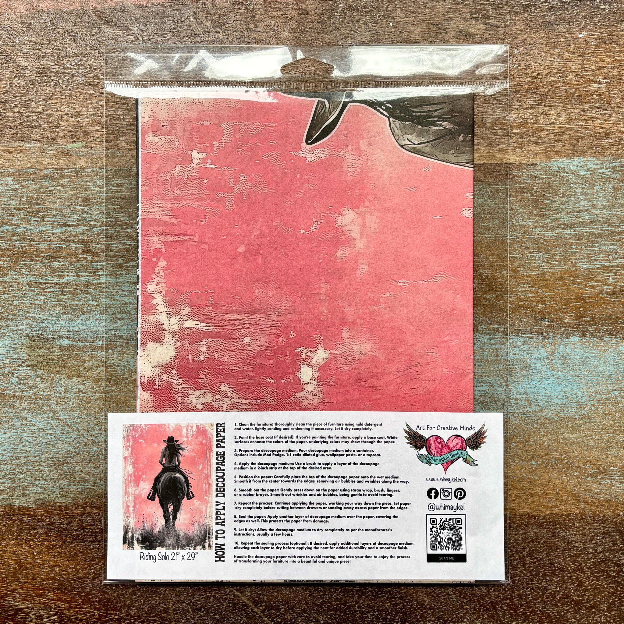 Whimsykel - Riding Solo Decoupage Paper (21x29, 14x20) - Image 5