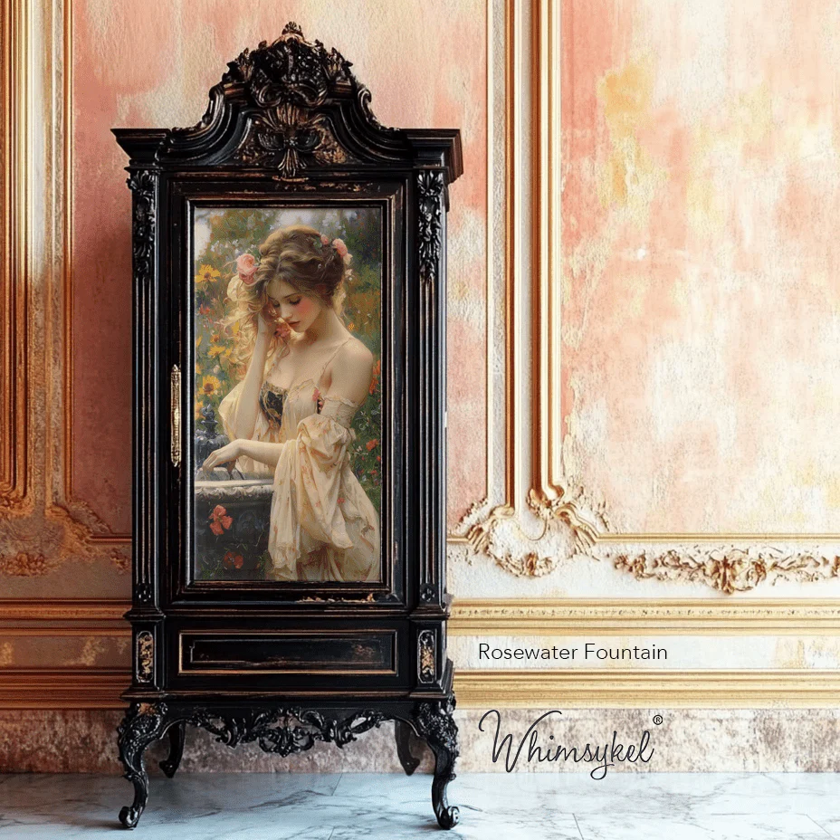 Whimsykel - Rosewater Fountain Decoupage Paper (21x29, 14x20) - Image 2