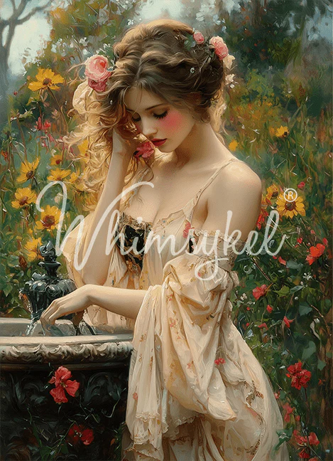 Whimsykel - Rosewater Fountain Decoupage Paper (21x29, 14x20) - Image 3