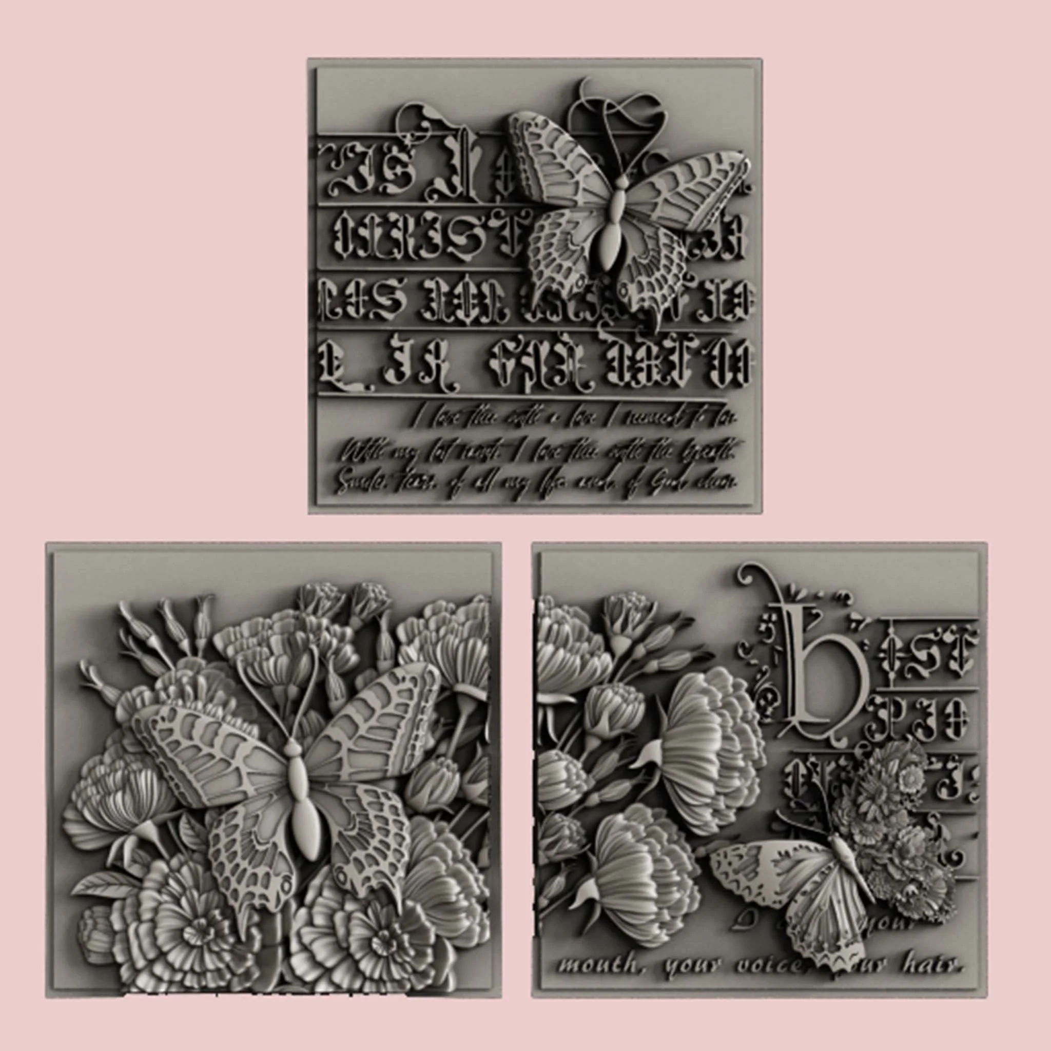Zuri - Vintage Florals 1 Silicone Mold - Image 5