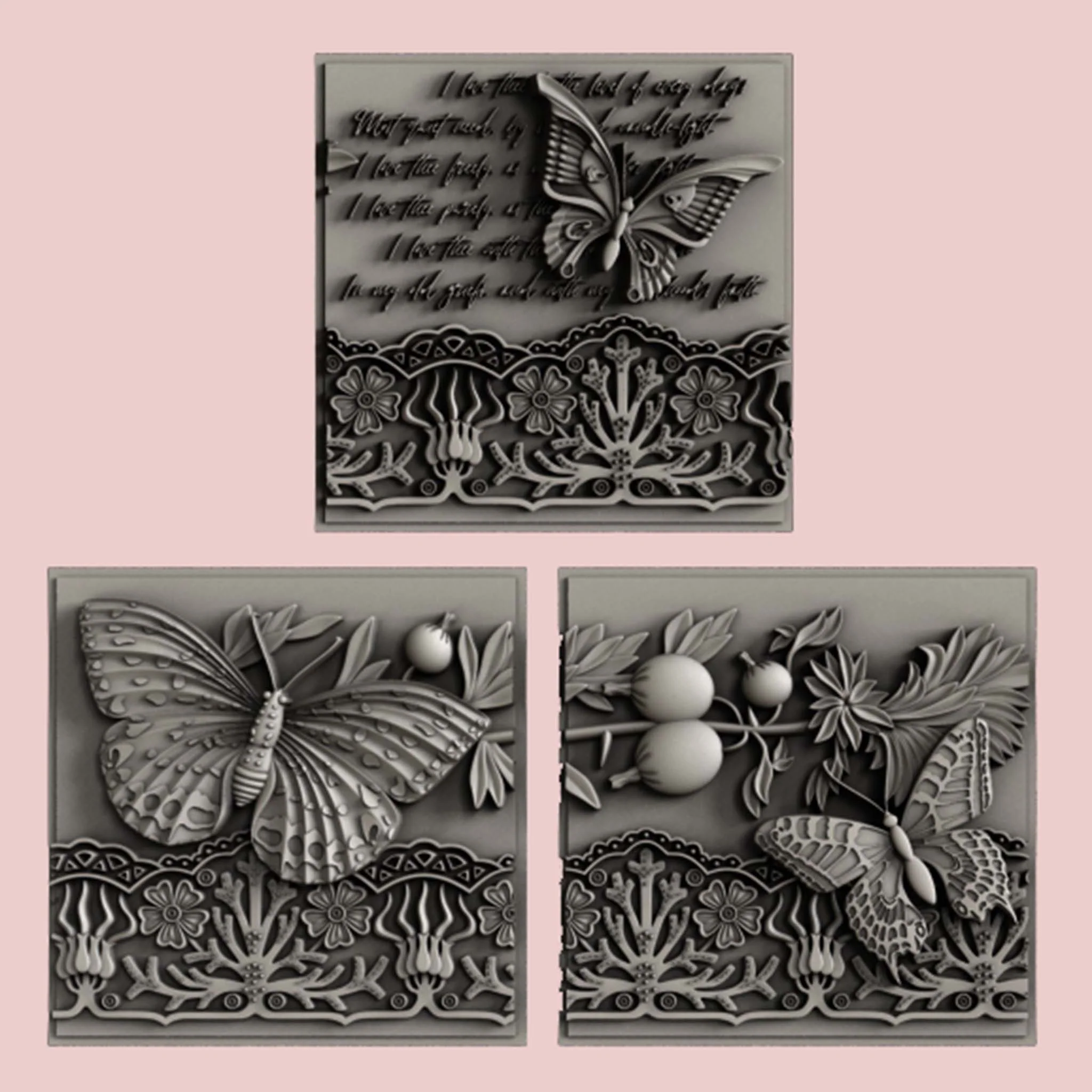 Zuri - Vintage Florals 3 Silicone Mold - Image 5